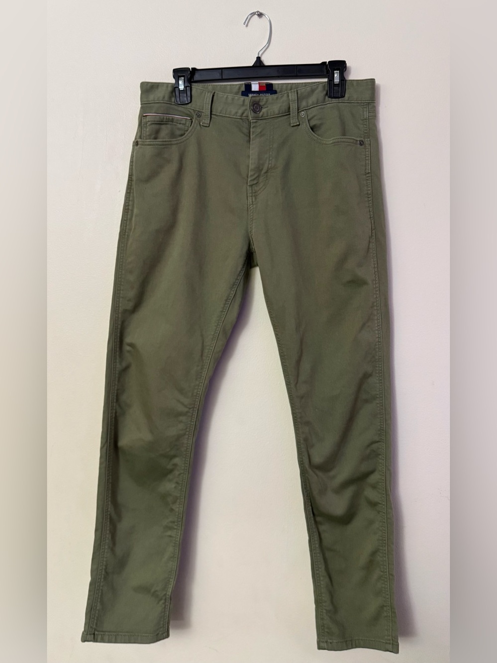 Tommy Hilfiger Olive Green Slim Straight Jeans
